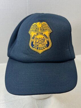 Navy Blue Department of the Army CID Agent Badge Trucker Snapback Baseball Hat